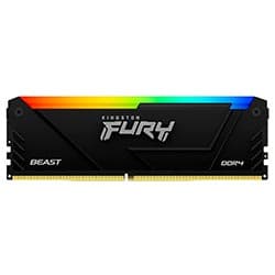 Memória RAM Kingston Fury Beast DDR4 16GB 3200MHz RGB Preto