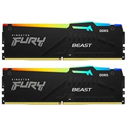 Memória RAM Kingston Fury Beast DDR5 64GB (2x32GB) 5200MHz RGB - Preto