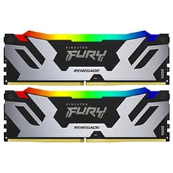 Memória RAM Kingston Fury Renegade DDR5 64GB (2x32GB) 6400MHz RGB Preto / Prata