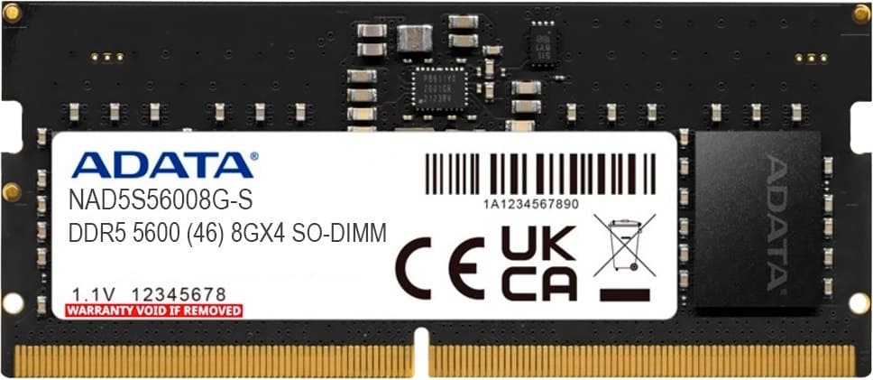 Memória RAM para Notebook ADATA DDR5 8GB 5600MHz - AD5S56008G-S