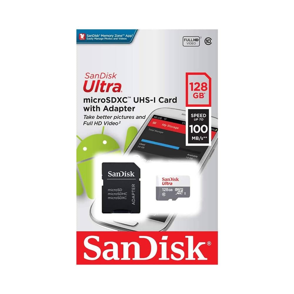 Cartão de Memória SanDisk Ultra 100 MB/s 128GB