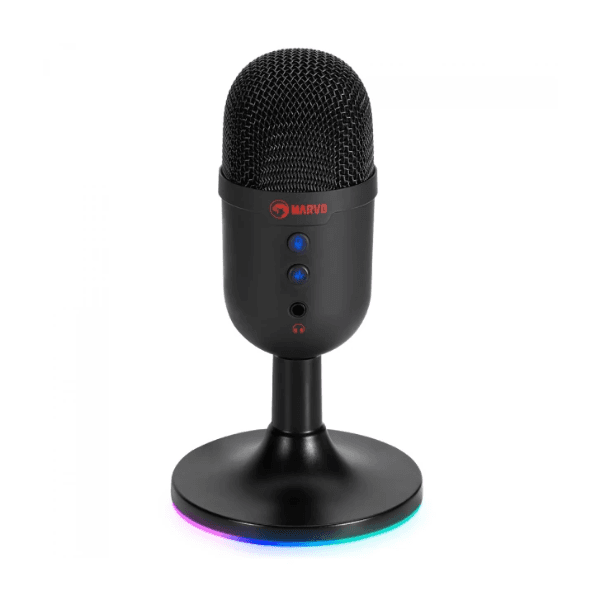Microfone Gamer Marvo Scorpion Mic-06 RGB USB Preto