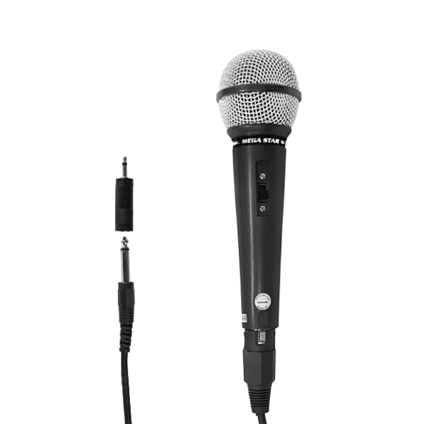 Microfone Profissional Unidirecional Megastar Deh355 Com Conector Xlr / Adaptador de 6.5 Mm / Cabo de 3.20M - Preto