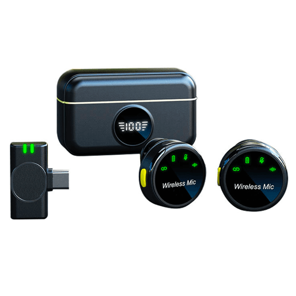 Microfone Sem Fio S5 Tc-2 com 2 Microfones USB-C Recarregável Preto