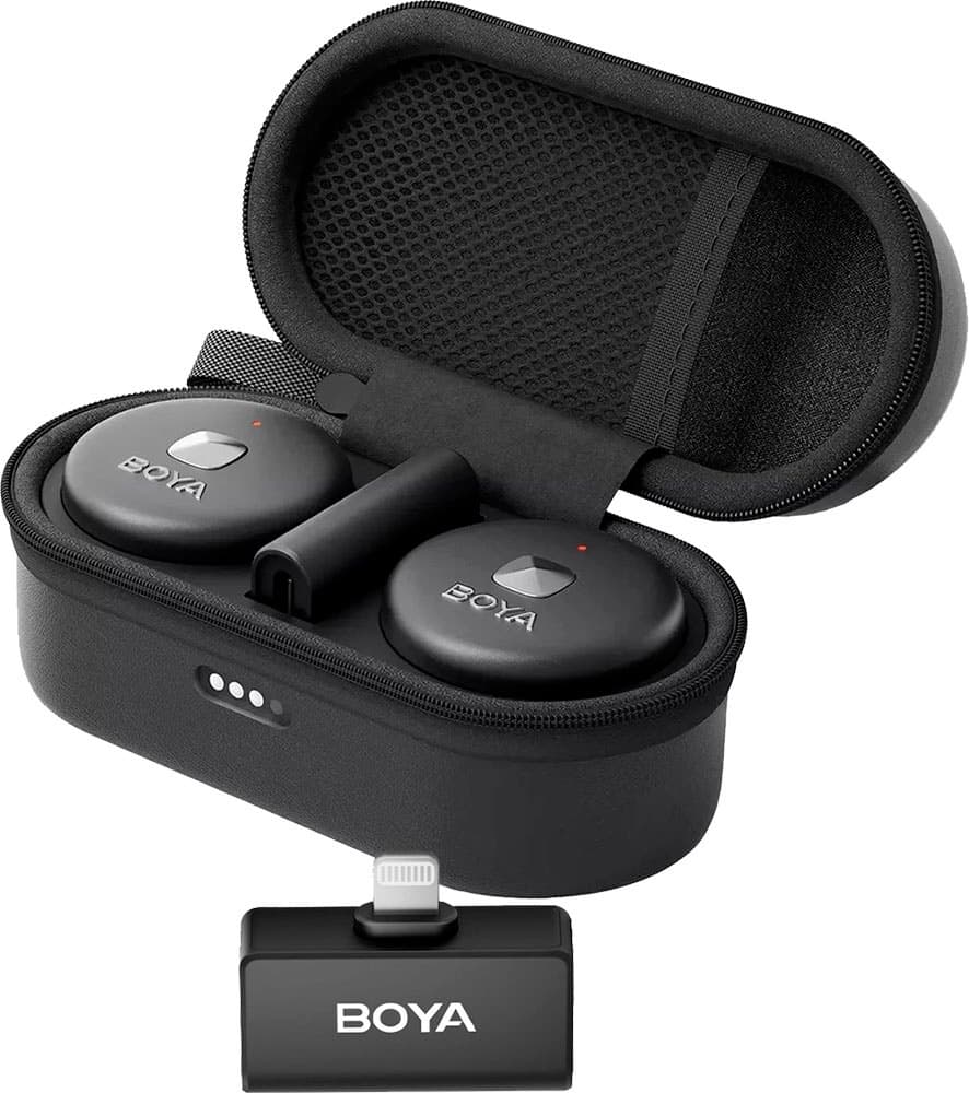 Microfone Sem Fio Boya Omic-D Lightning - Preto