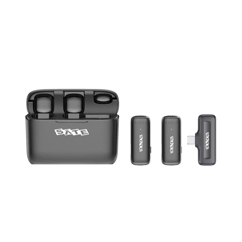 Microfone Sem Fio Satellite A-Mk241 USB-C para Smartphone Preto