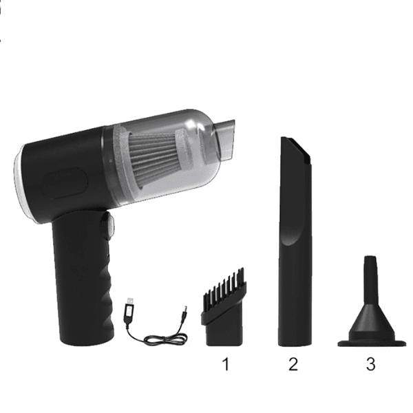 Mini Aspirador de Pó Portátil Recarregável USB Preto