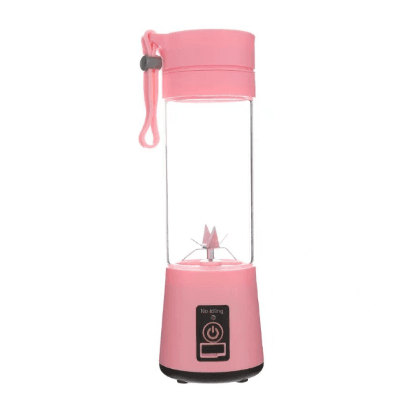 Mini Liquidificador Portátil Recarregável Juice Blend Hm-03 380ml 2000Mah 15000RPM Rosa