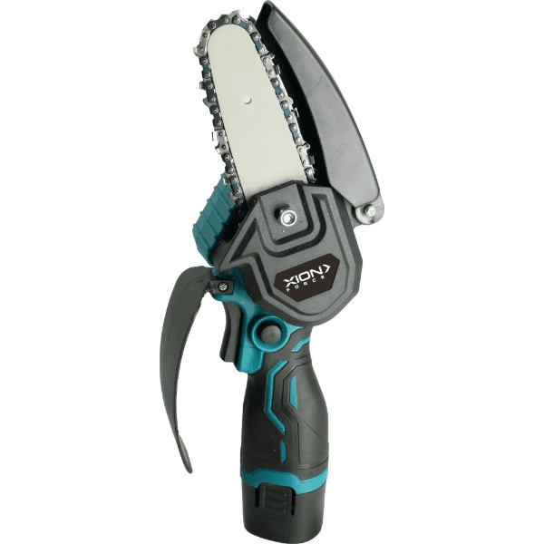 Mini Motosserra Sem Fio Xion Xi-TOOLHS14W 12V Bivolt Turquesa/Preto
