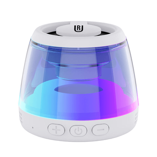 Mini Caixa de Som Ur Us-07 Magnética / RGB / 600Mah / Bluetooth - Branco