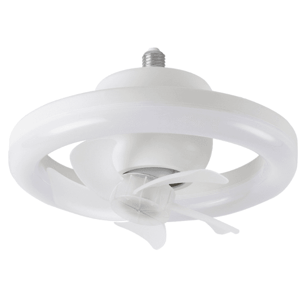 Mini Ventilador de Teto com LED RGB Geral 30W 3 Velocidades com Controle Remoto 3000K-6500K 85-265V ~ 50/60Hz Branco
