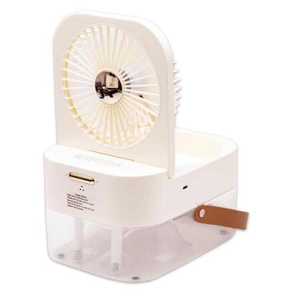Mini Ventilador Fan Q7 com Umidificador USB Recarregável 2.5 Litros 6.5W Branco