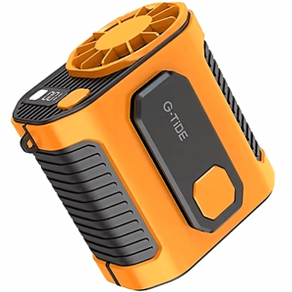 Mini Ventilador G-Tide Fw01 3 Em 1 7 Pás Recarregável Laranja/Preto