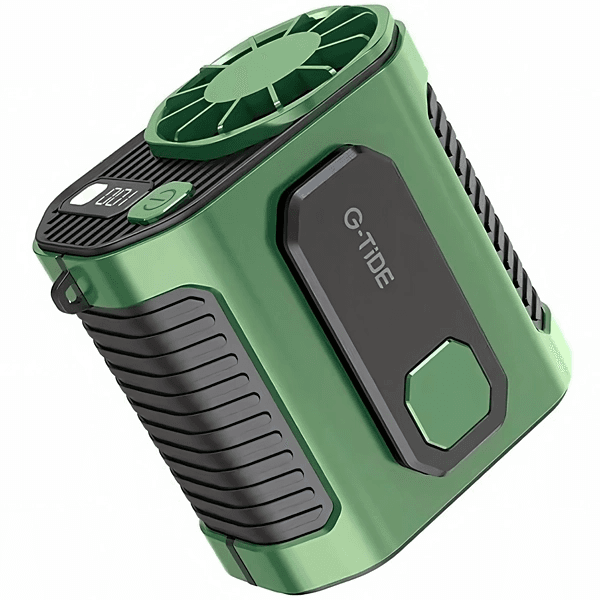 Mini Ventilador G-Tide Fw01 3 Em 1 7 Pás Recarregável Verde/Preto