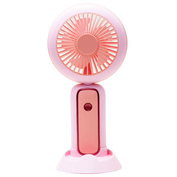 Mini Ventilador Portátil Hengda YQ10534 / 3 Velocidades / Recarregavel - Rosa
