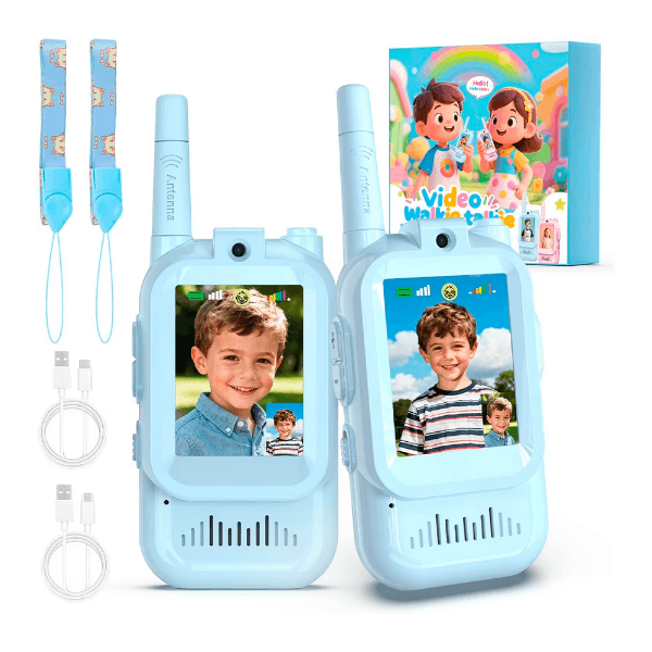 Tela Geral 2.0 para Mini Walkie Talkie para Criança Recarregável com 2 Peças - Azul