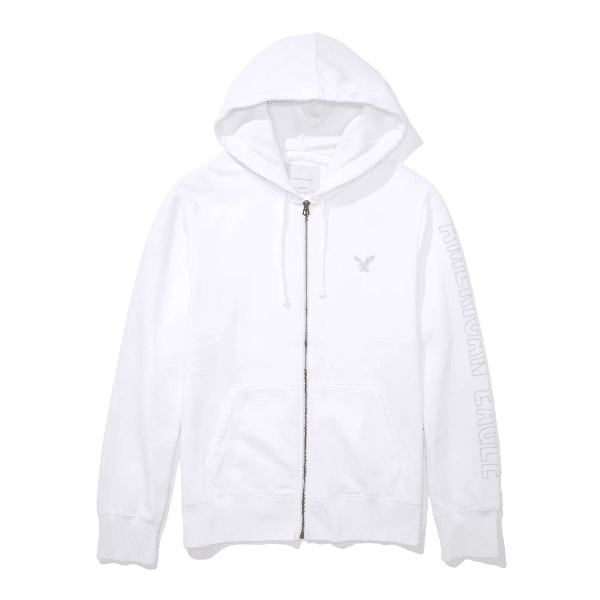 Moletom American Eagle Masculino com Capuz e Cordão Tamanho M Branco
