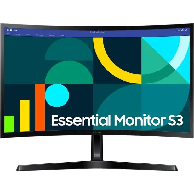 Monitor Curvo Samsung 27" Essential Monitor S3 LS27D366GANXZA 4ms/100Hz/FHD/HDMI/D-SUB