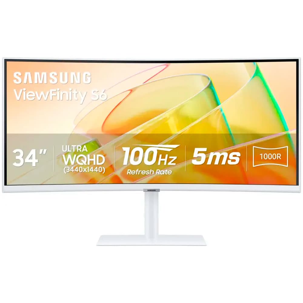 Monitor Curvo Samsung S3 S65TC 34” ViewFinity 1000R 4K 100Hz 5MS 1-HDMI – Branco