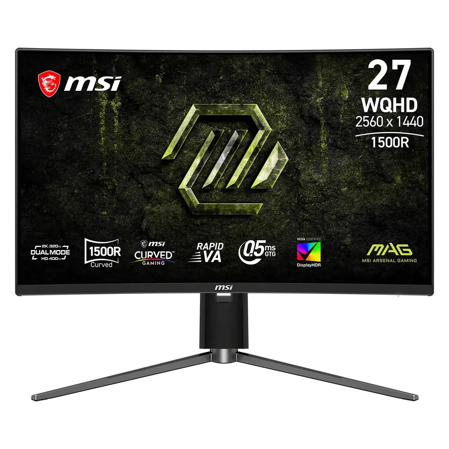 Monitor Gamer Msi Mag 274CQPDF X32 27" Wqhd Curvo 320Hz IPS - Preto