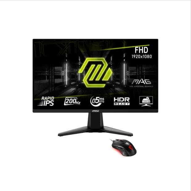Tela Gamer Msi Optix G255F e20 24.5" Full HD IPS 200Hz 1MS Tela Plana + Mouse