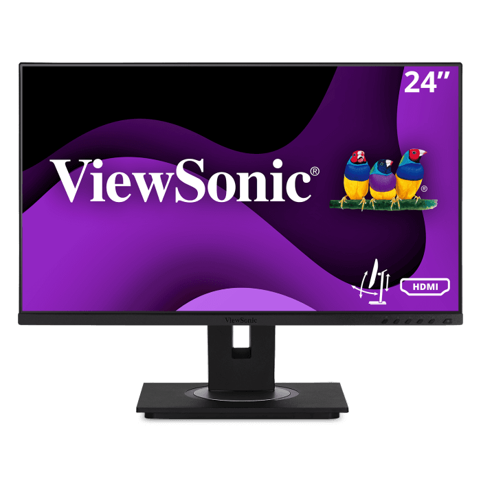 Monitor ViewSonic VG2448A-2B 24" Full HD IPS Ajuste Ergonômico Pivot HDMI DisplayPort Vga Hub USB - Preto