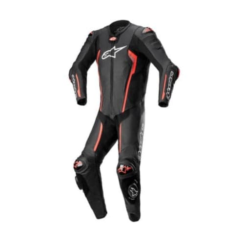 Conjunto Alpinestars Missile V2 1 Pc Leather Suit Preto/Vermelho/Fluor Tamanho 56