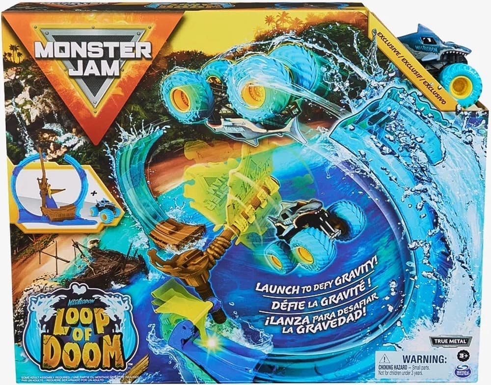 Brinquedo de Controle Remoto Monster Jam Megalodon Loop of Doom Spin Master
