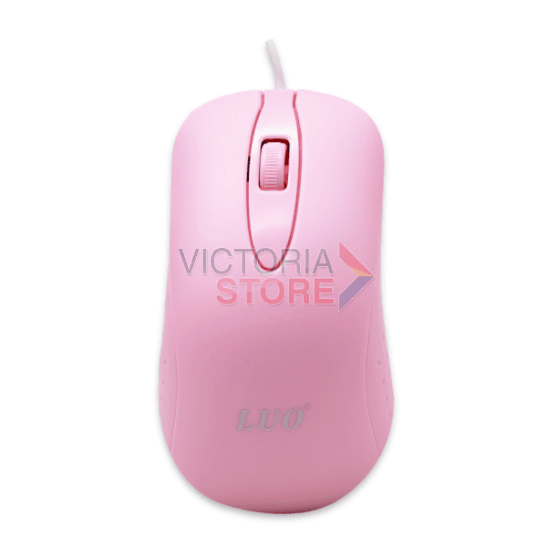 Mouse Bussines Optical Luo Lu-3048 Com Fio 1000DPI USB-A Rosa Claro
