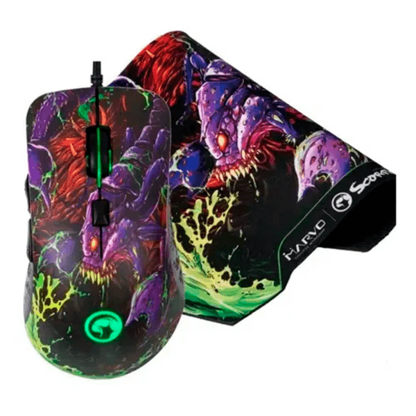 Mouse Gamer com Fio Marvo G932+G20 Scorpion com Mousepad