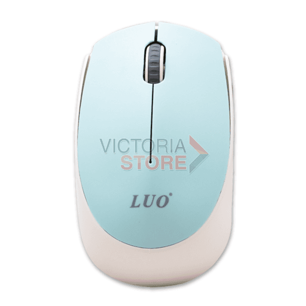 Mouse Óptico Sem Fio Luo Lu-3046 1000 Dpi USB-A Verde Claro/Branco