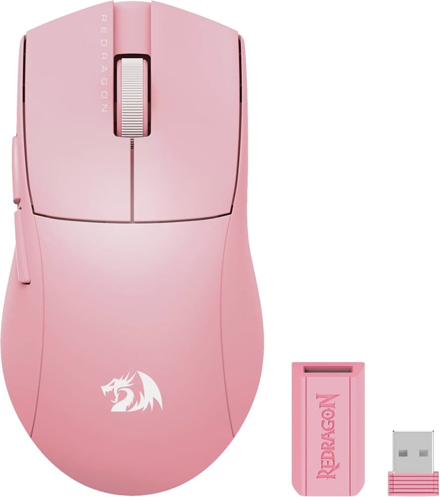 Mouse Gamer Redragon K1ng Pro M916P-Pro-1K 26.000 Dpi Sem Fio - Rosa