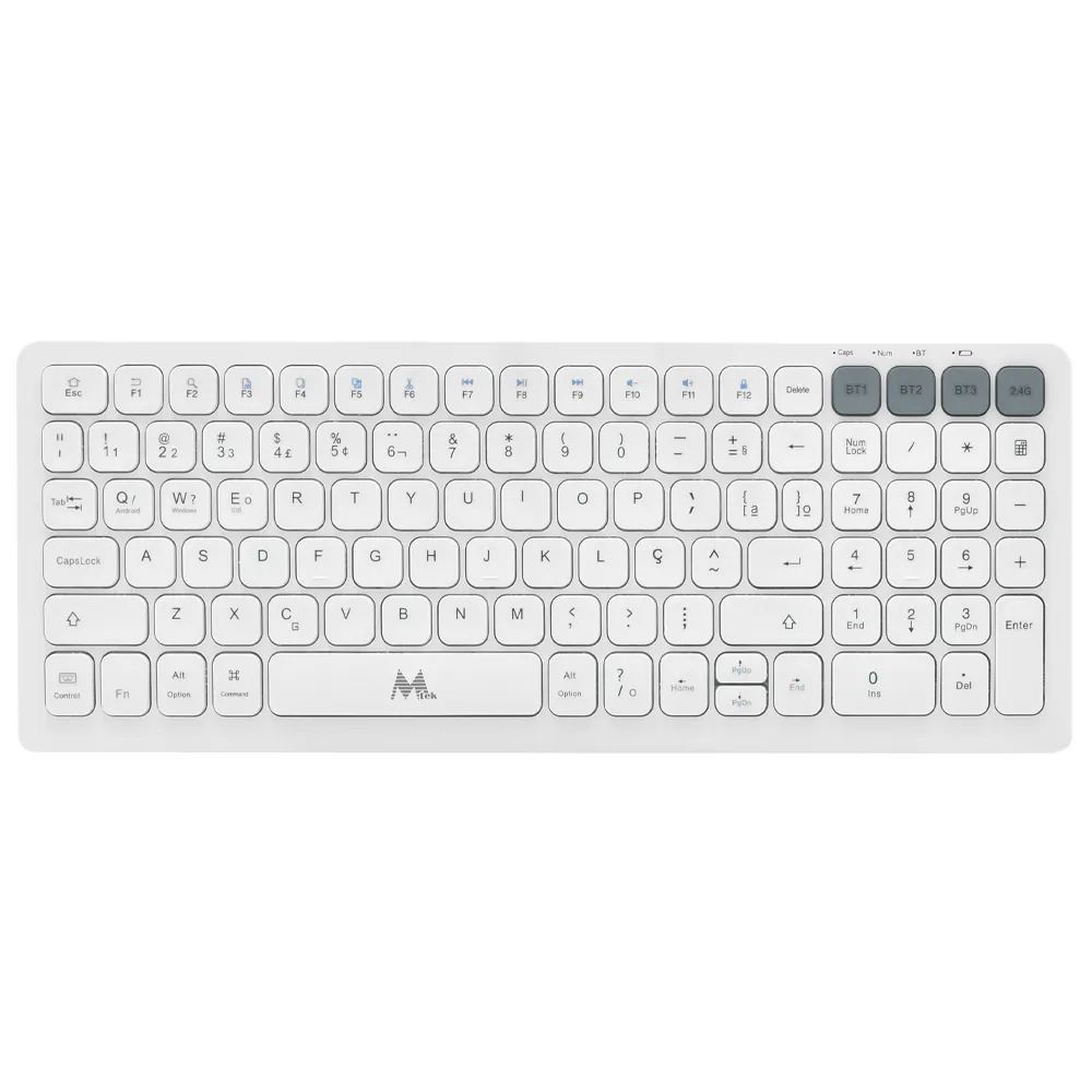 Teclado Mtek Kwb-2670 Wireless/Bluetooth Português Branco