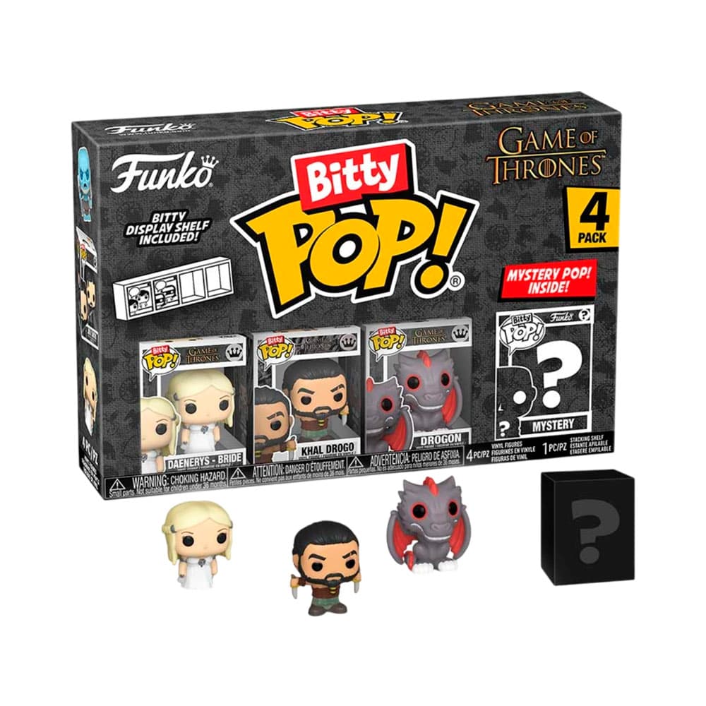 Boneco Funko Bitty Pop Games of Thrones Daenerys-Bride Khal Drogo Drogon 4 Peças