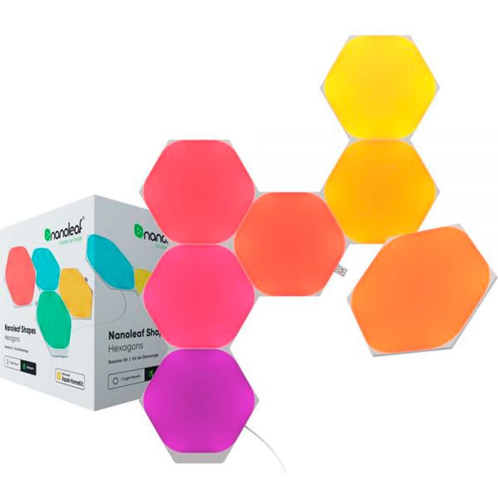 Iluminação Decorativa Nanoleaf Hexágono Smk Branco – 7 Peças
