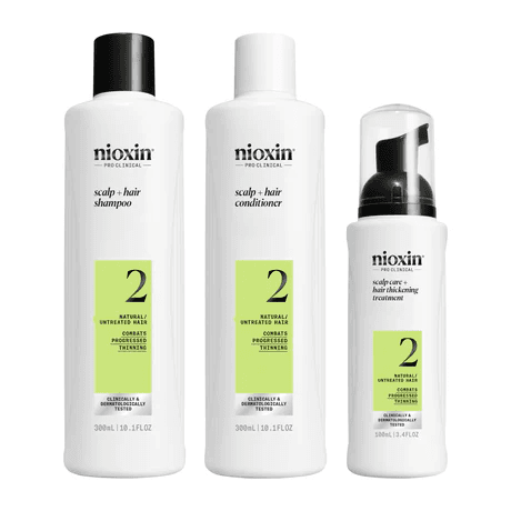 Nioxin 2 (3Pcs) Shampoo + Condicionador + Tratamento 300ml