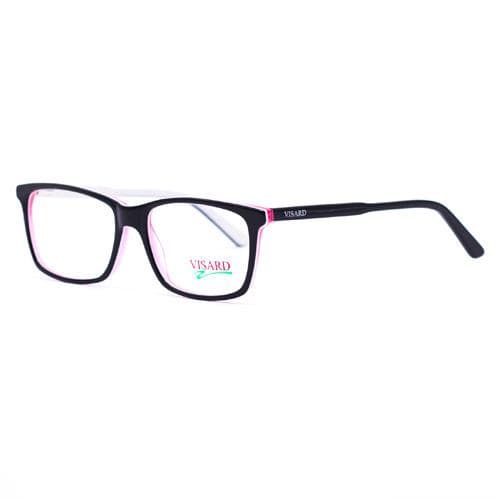 Óculos de Grau feminino Visard CO5873 55-17-140 COL.08 Preto, Rosa e Branco