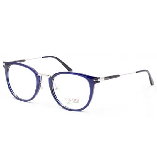 Óculos de Grau Visard Cd0606 Unissex Tamanho 50-20-140 C10 Metal Azul Marinho e Preto