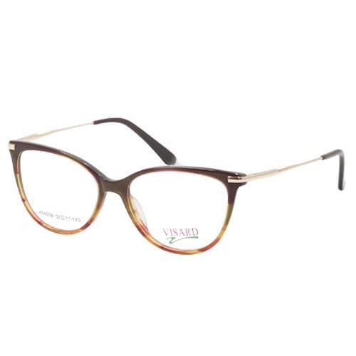 Óculos de Grau Visard Vs4056 Feminino Tamanho 52-17-140 C3 Metal e Acetato Marrom