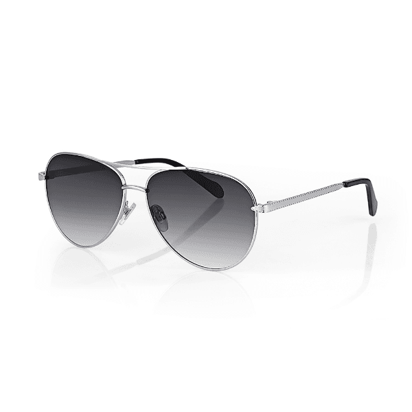 Óculos de Sol Feminino Daniel Klein Oculos Sol Dk4309-1 Aviador Prata Preto