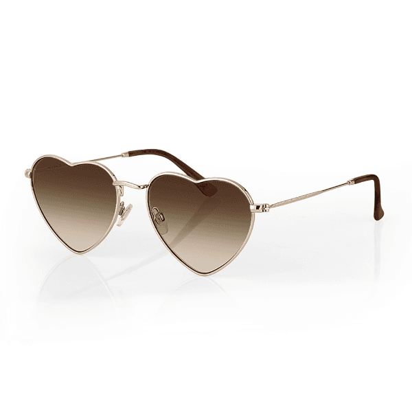 Óculos de Sol Feminino Daniel Klein Dk4321-1 Coração Marrom Dourado