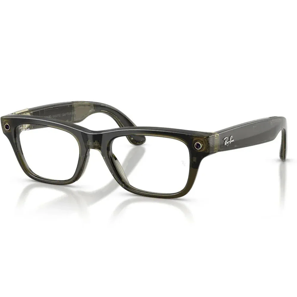 Armação de Grau Ray Ban Meta Blazer Optics Gen2 Rw7001 Transparente Dark Olive L/50mm