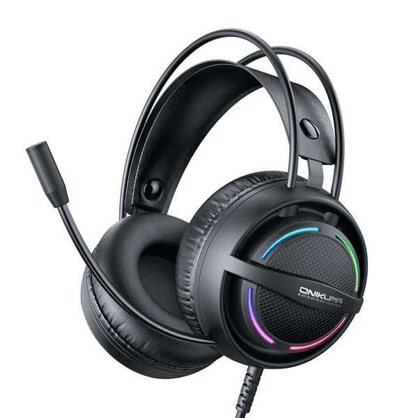 Fones de Ouvido Onikuma Gaming X88 3.5/Mic RGB Negro