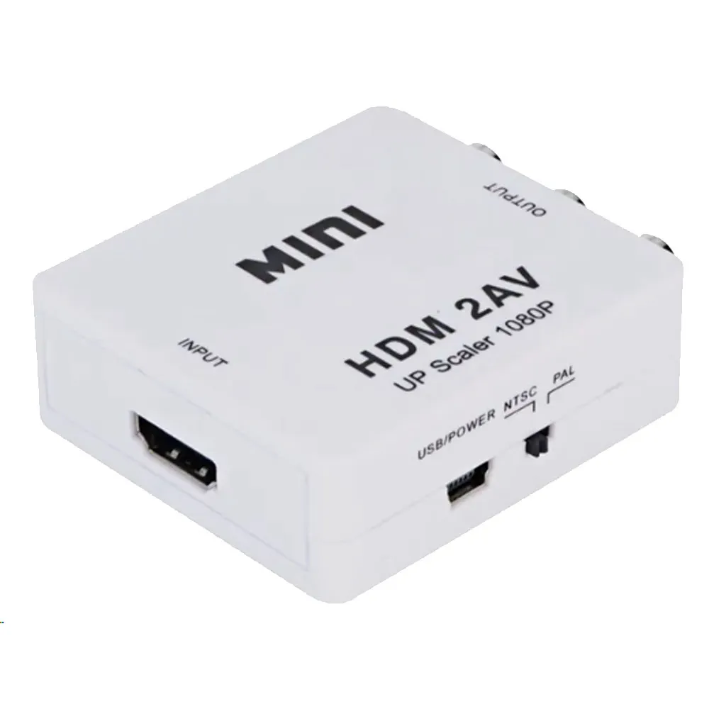 Adaptador Mini HDMI para 2 Vga com Áudio FHD 1080P Branco