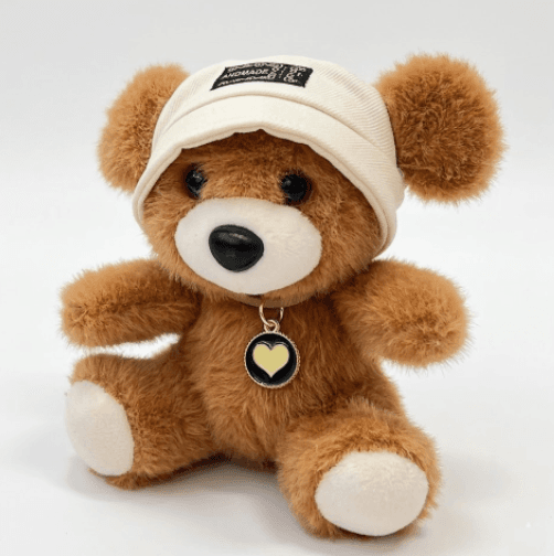 Pelúcia Original Oso Marron Con Gorra Blanco
