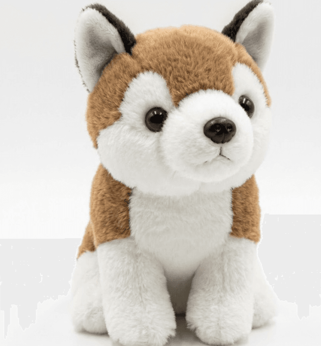 Brinquedo Pelúcia Cachorro Husky Original 24 Cm Bege