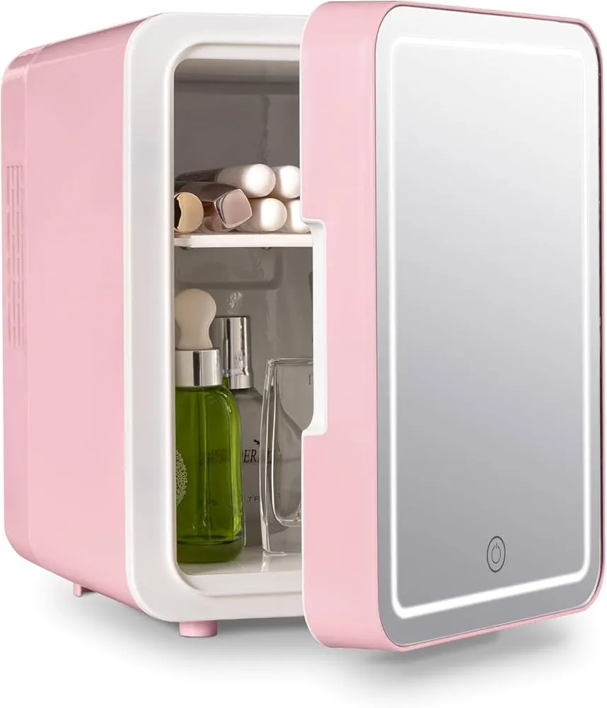 Refrigerador para Cosméticos Original L8-698 12L com Espelho 12V/220V Rosa