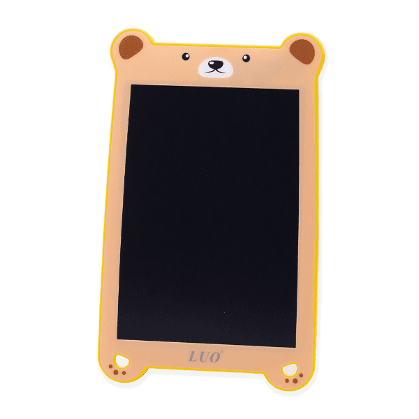 Painel de Escrita Luo LCD 8.5 Polegadas Lu-A67 Digital Gráfico Eletrônico Portátil Placa de Desenho Manuscrito Pad para Crianças Adultos Casa Escola Escritório - Bege/Amarelo