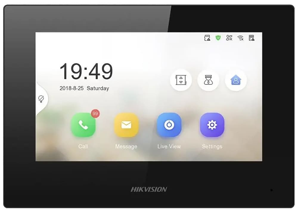 Painel Vídeo Porteiro HikVision Ds-Kh6320-LE1(B) Tela de 7"