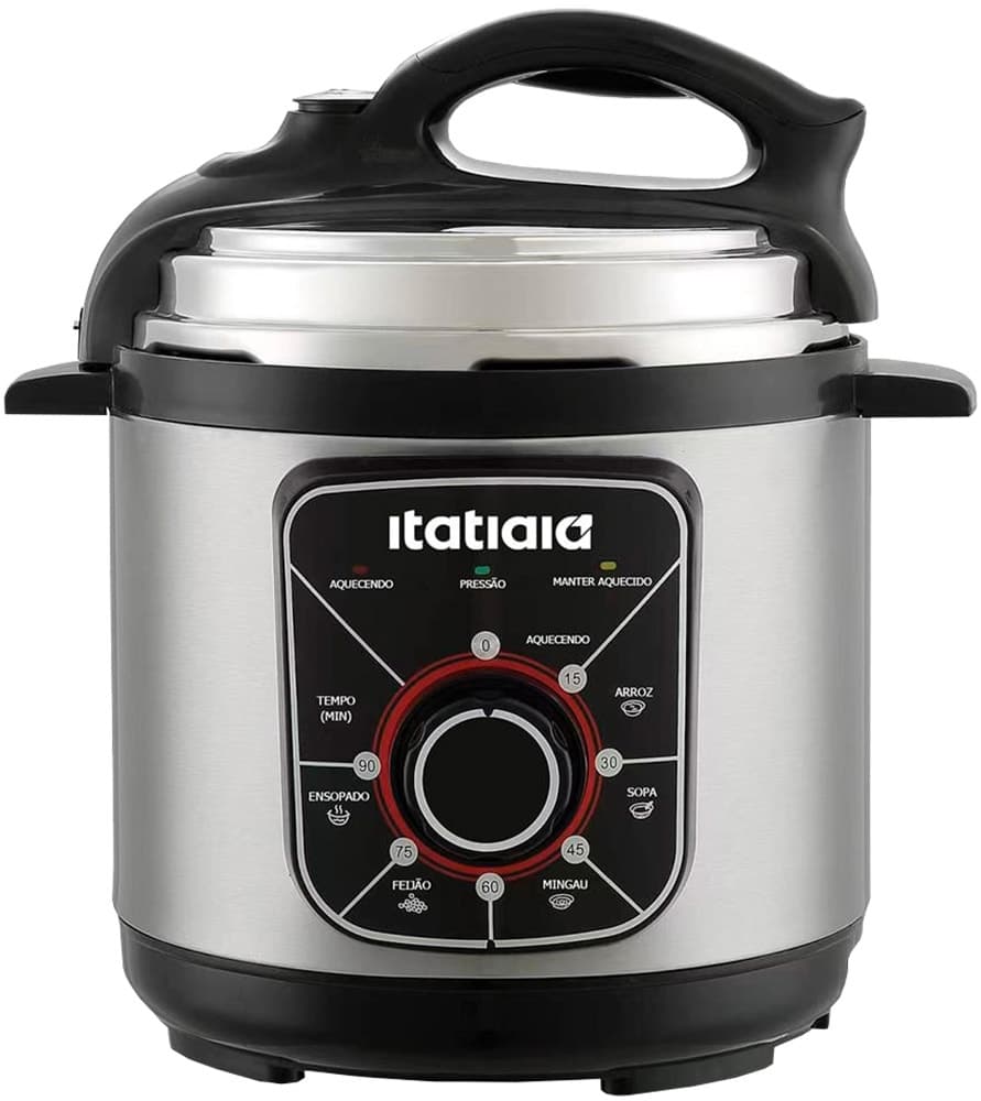 Panela de Pressão Elétrica Itatiaia Essencial 5L 900W 220V/60Hz - Inox/Preto